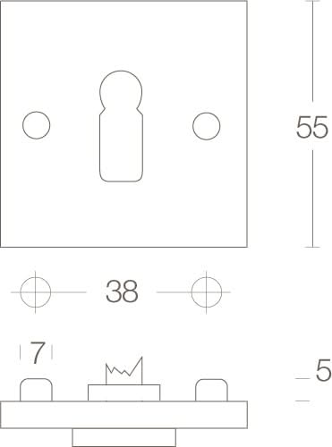 Intersteel Rozet sleutelgat vierkant chroom mat 1