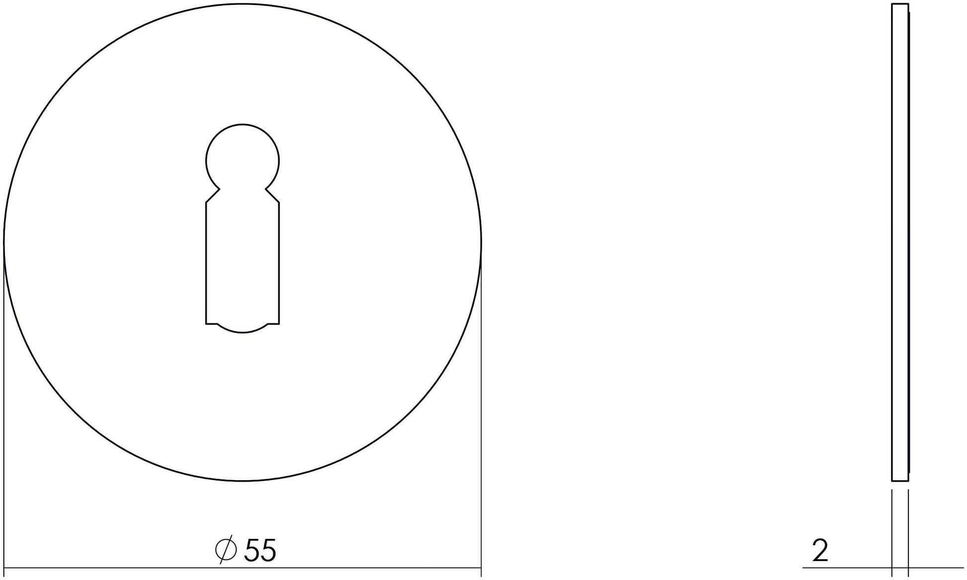 Intersteel Rozet sleutelgat zelfklevend mat zwart 1