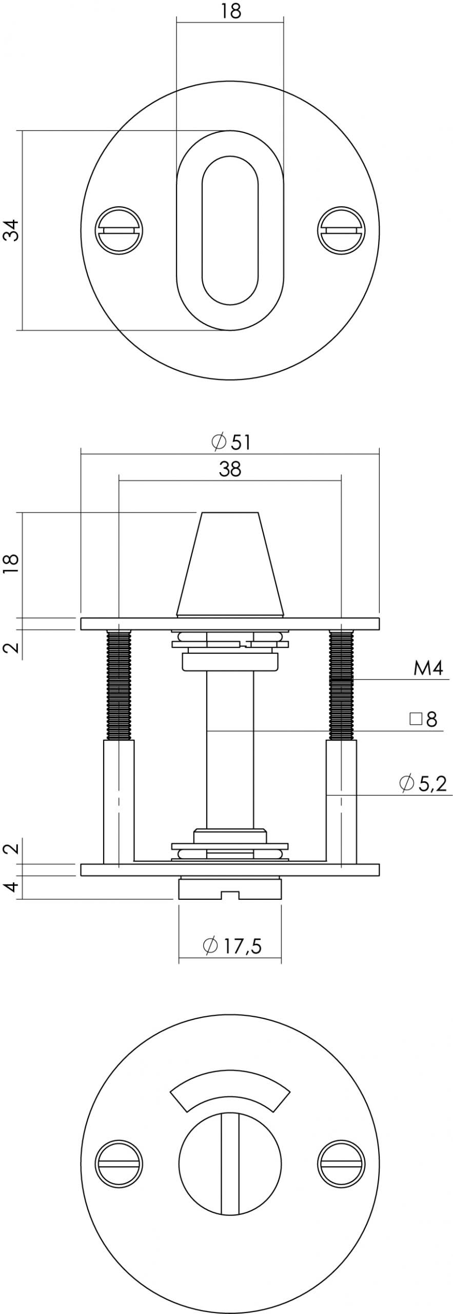Intersteel Rozet toilet badkamersluiting 2 mm dun rvszwart 1 scaled