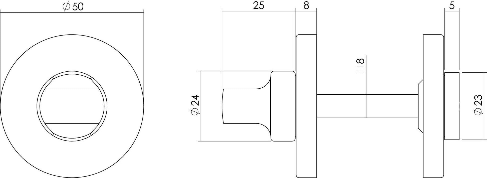 Intersteel Rozet toilet badkamersluiting rond chroom 1