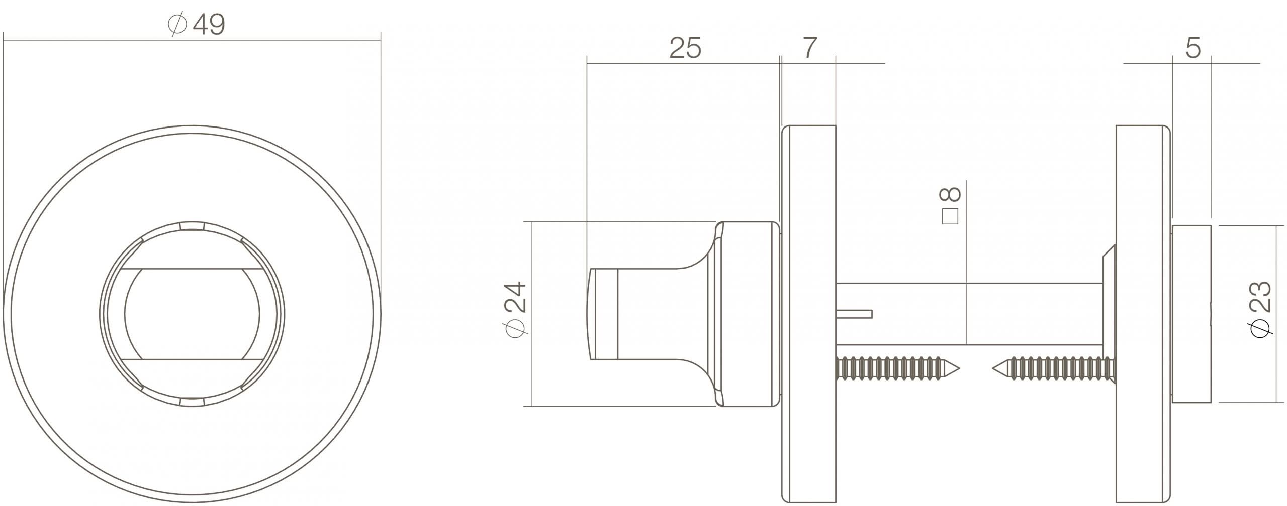 Intersteel Rozet toilet badkamersluiting rond messing ongelakt 1 scaled