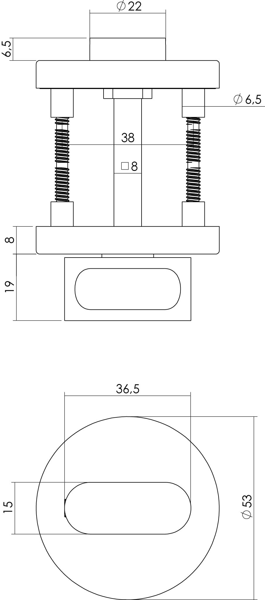 Intersteel Rozet toilet badkamersluiting rond nokken rvs geborsteld 1