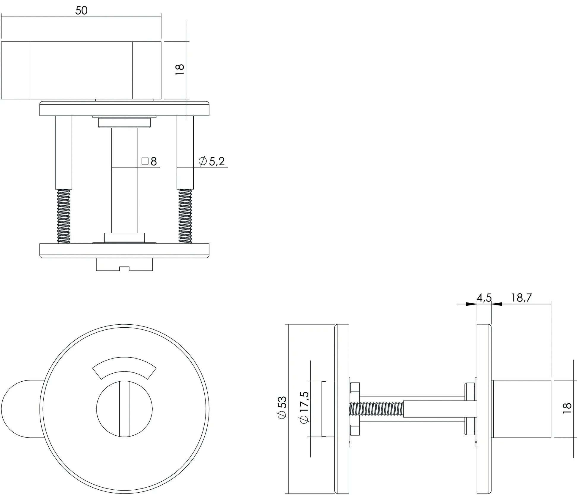 Intersteel Rozet toilet badkamersluiting rond plat rvs geborsteld 1