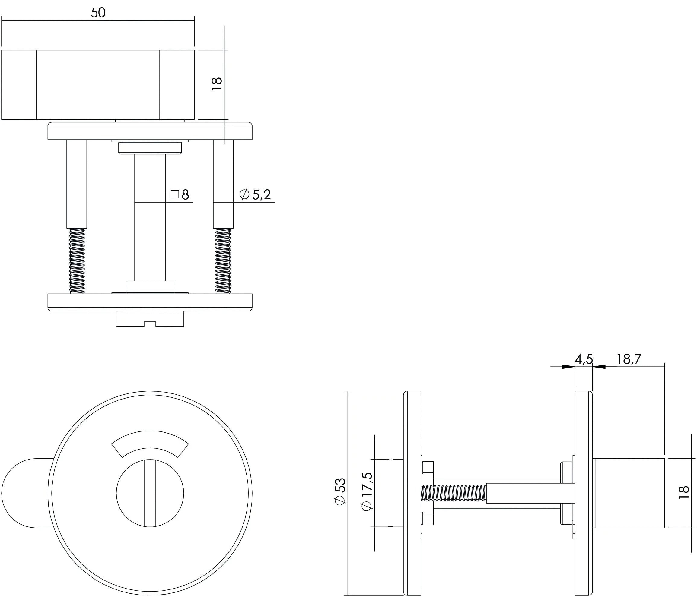 Intersteel Rozet toilet badkamersluiting rond plat rvs geborsteld 1