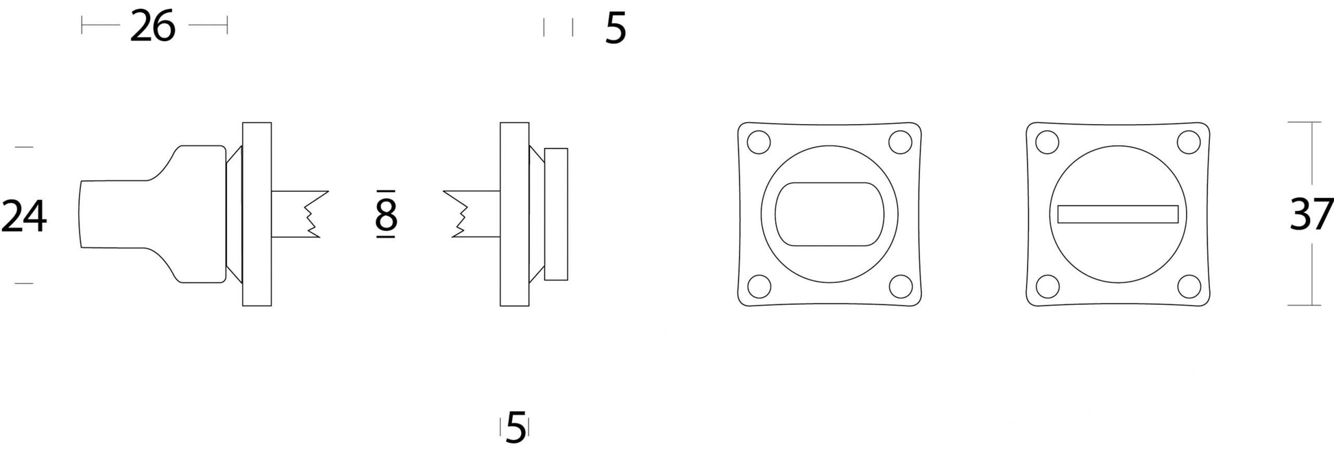 Intersteel Rozet toilet badkamersluiting vierkant nikkel mat 1 scaled