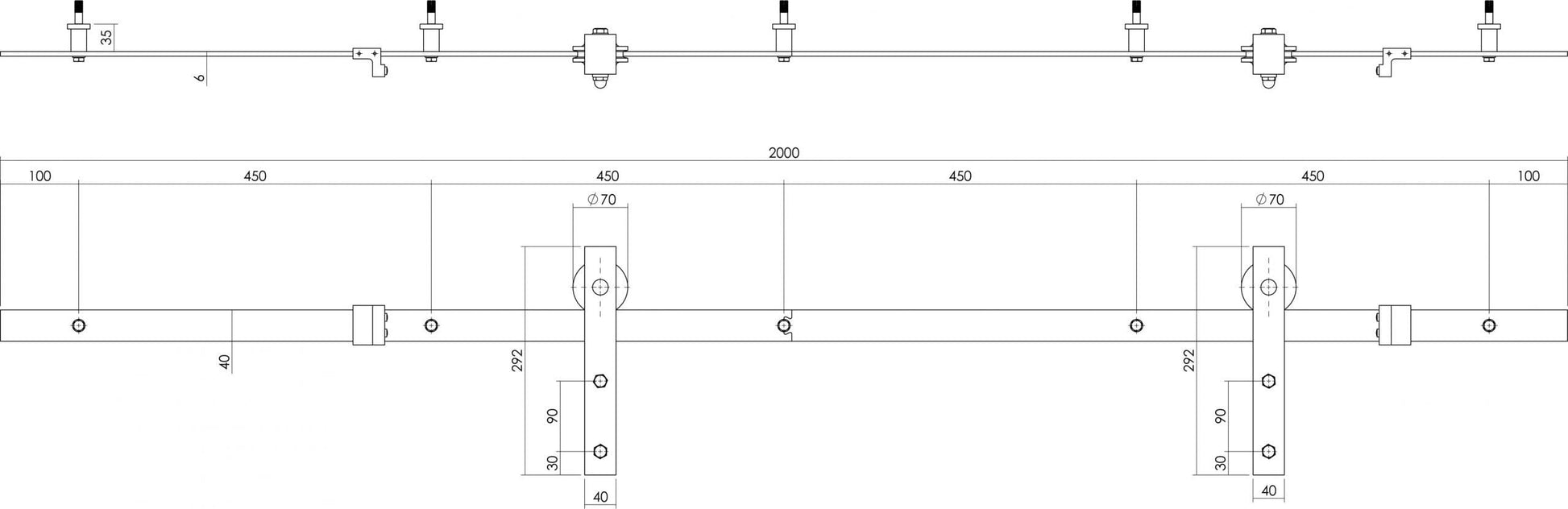 Intersteel Schuifdeursysteem Basic rvs geborsteld 1 scaled