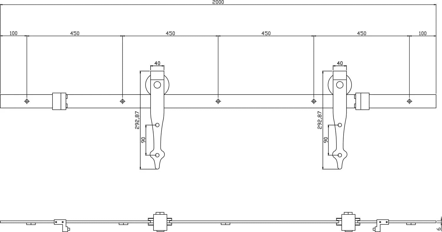 Intersteel Schuifdeursysteem Classic mat zwart 1