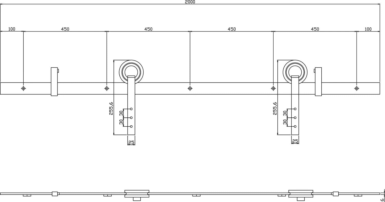 Intersteel Schuifdeursysteem Modern mat zwart 1