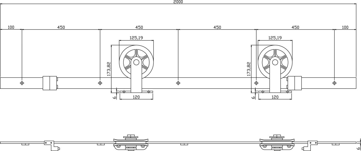 Intersteel Schuifdeursysteem Wheel Top mat zwart 1