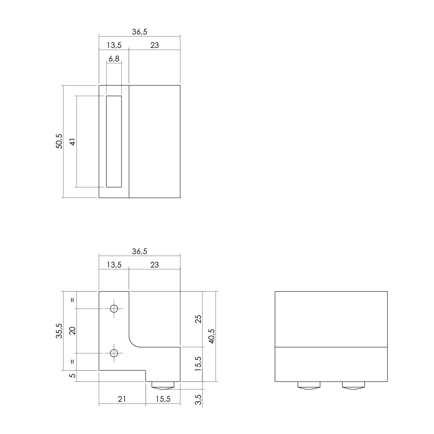 Intersteel Set van 2 stoppers tbv schuifdeursysteem incl. bevestiging mat zwart 1