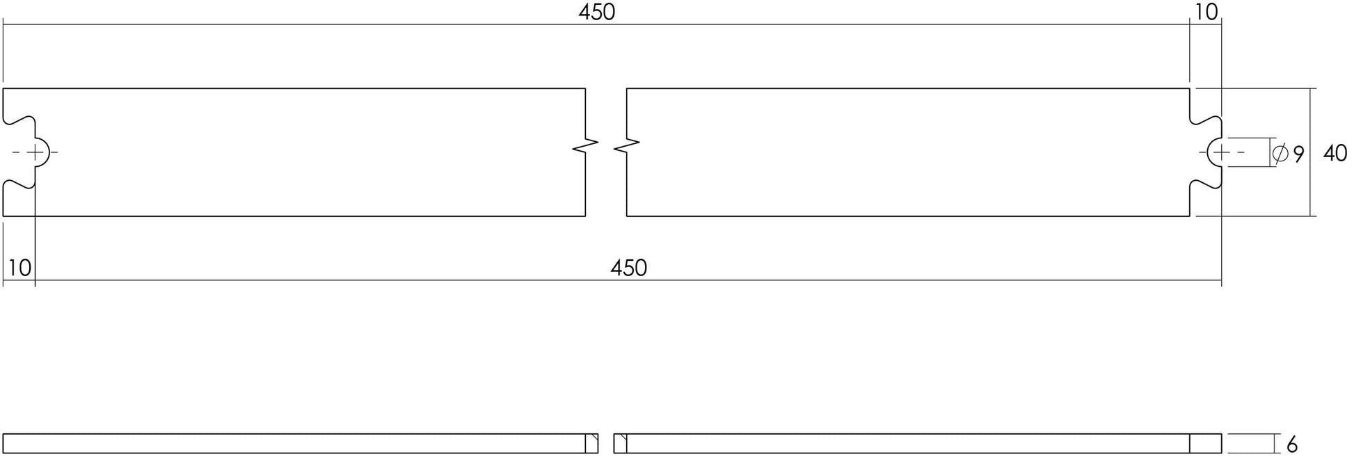 Intersteel Tussenrail 45 cm antiek 1