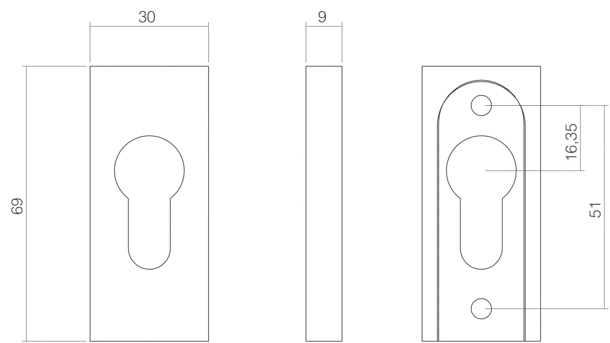 Intersteel Veiligheid schuifrozet rechthoekig 10 mm rvs geborsteld 1