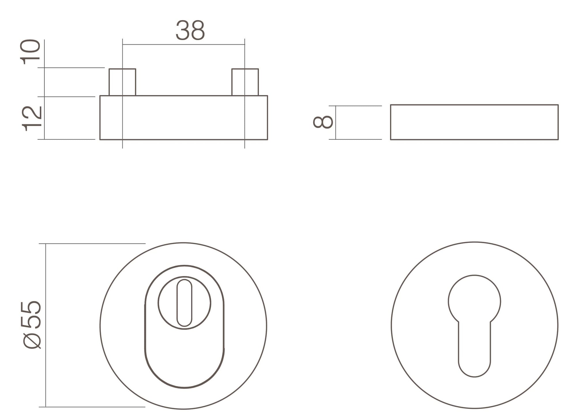 Intersteel Veiligheidsrozet SKG3 rond kerntrekbeveiliging rvs geborsteld 1