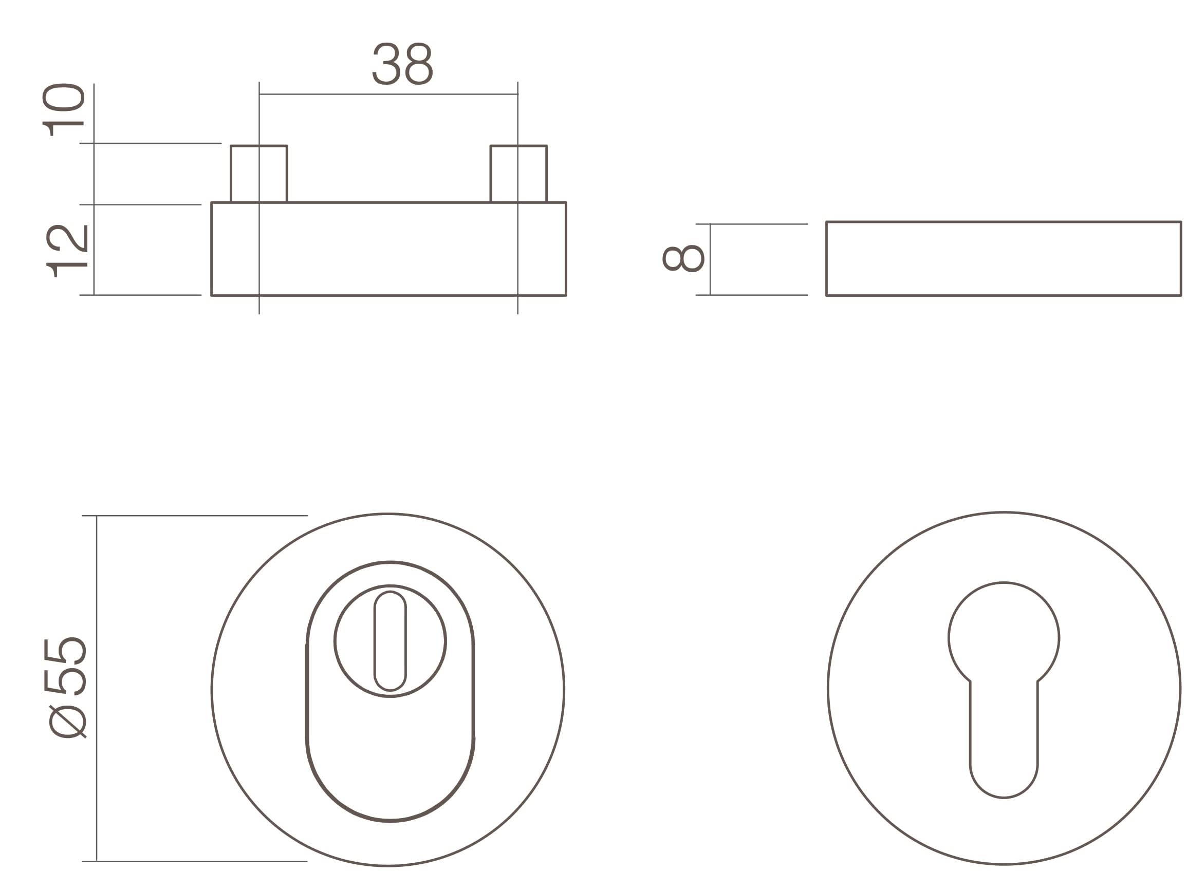 Intersteel Veiligheidsrozet SKG3 rond kerntrekbeveiliging rvs geborsteld 1