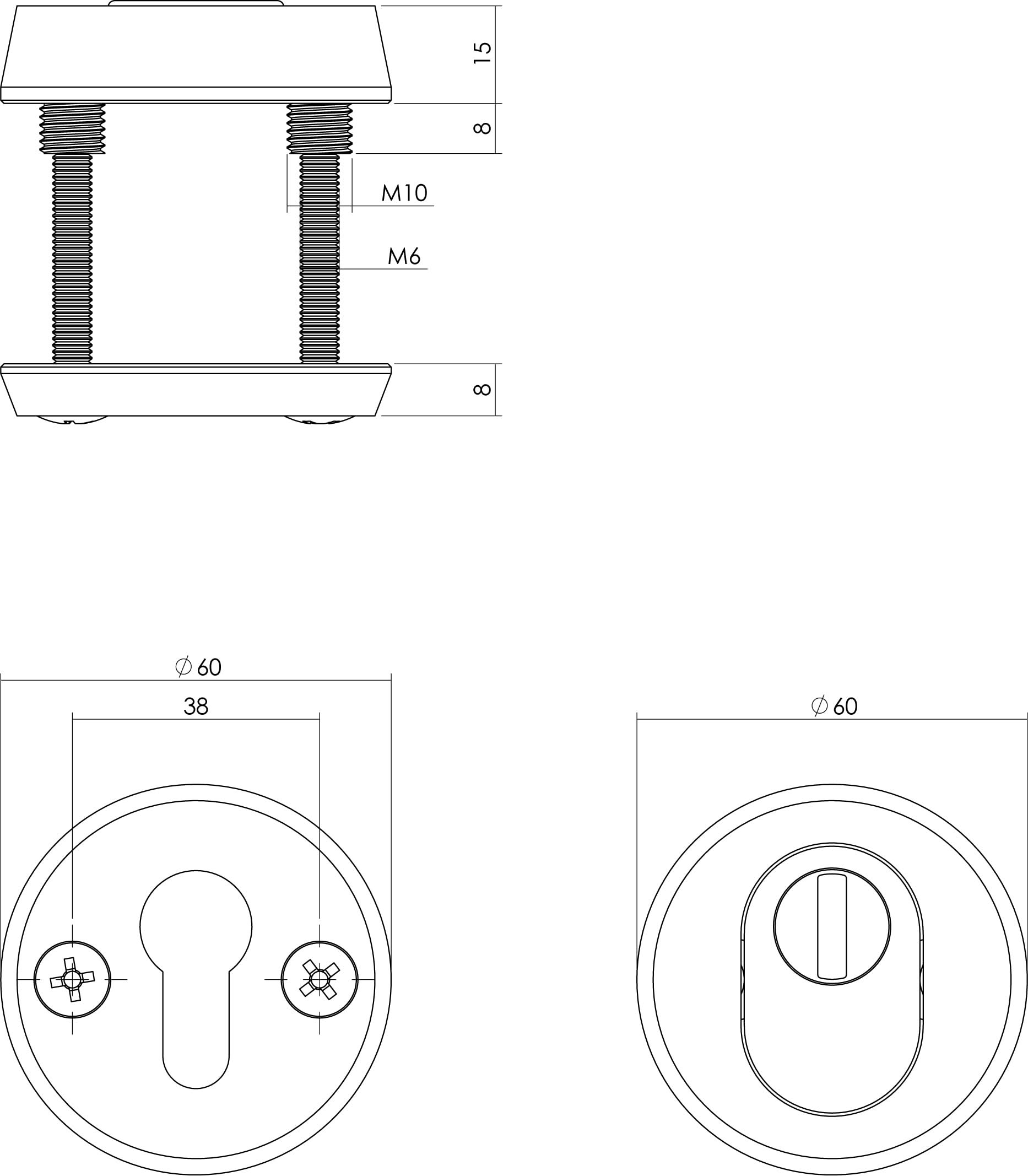 Intersteel Veiligheidsrozet SKG3 rond met kerntrekbeveiliging aluminium 1