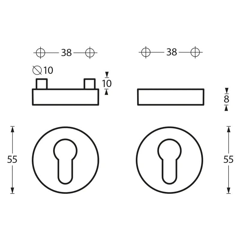 Intersteel Veiligheidsrozet SKG3 rond rvs geborsteld 1