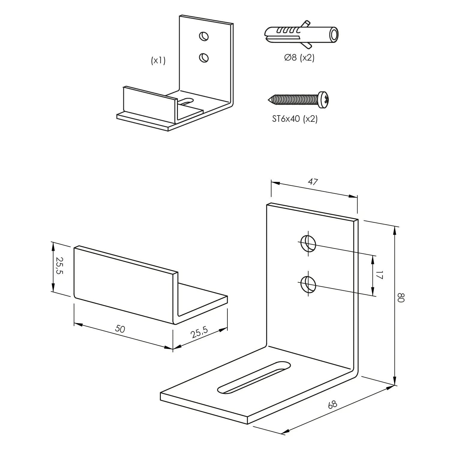Intersteel Verstelbare deurgeleider tbv onderzijde schuifdeur zwart 1