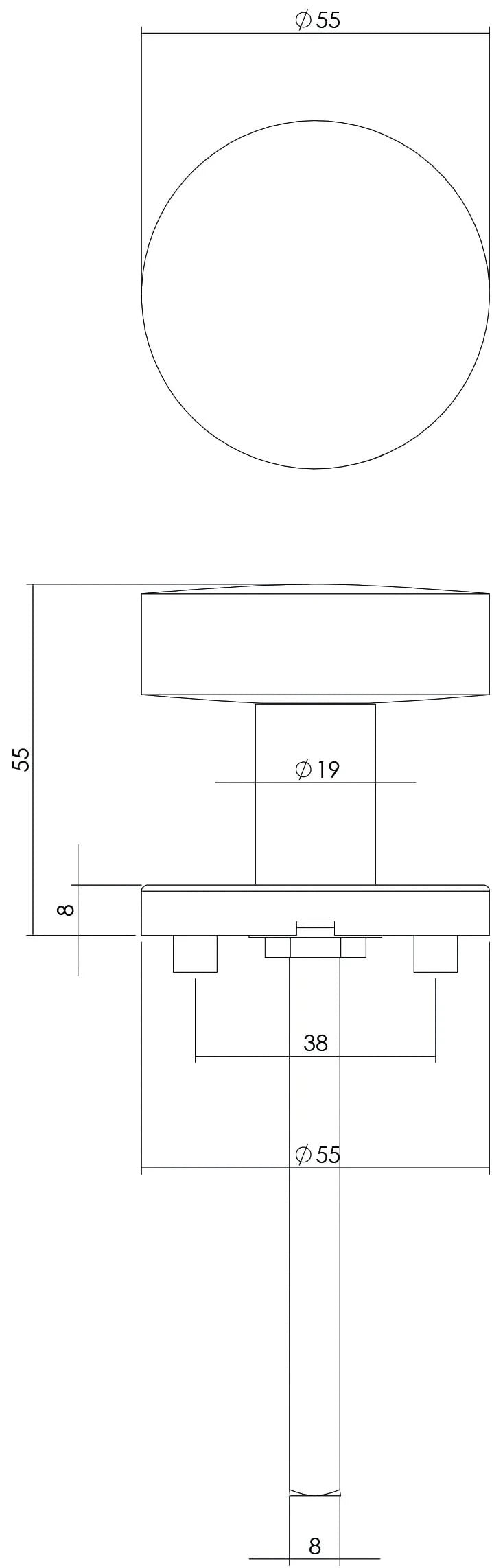 Intersteel Voordeurknop rond op rozet rvs geborsteld 1