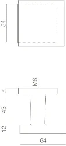 Intersteel Voordeurknop vast verkropt vierkant mat zwart 1