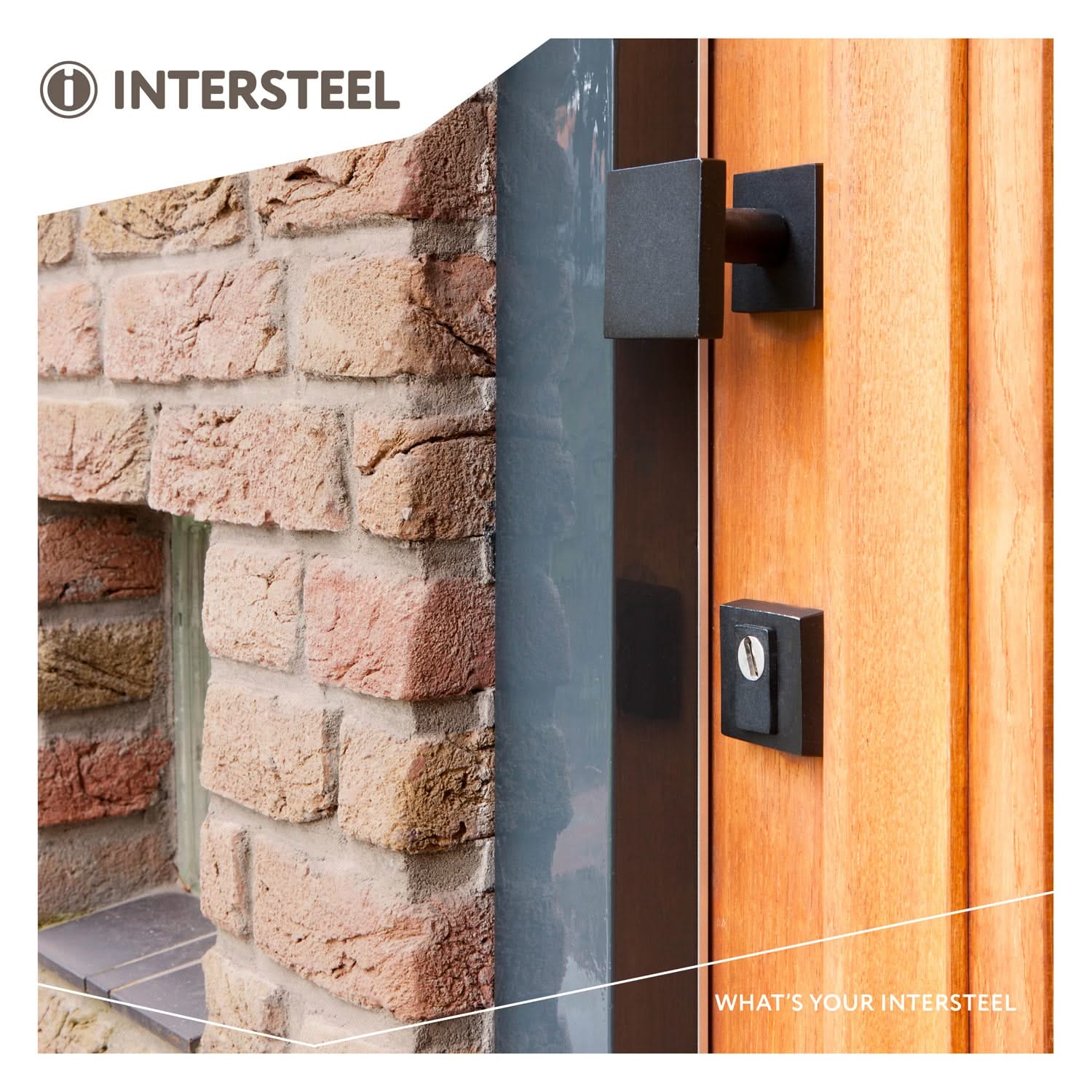 Intersteel Voordeurknop vast verkropt vierkant mat zwart 2