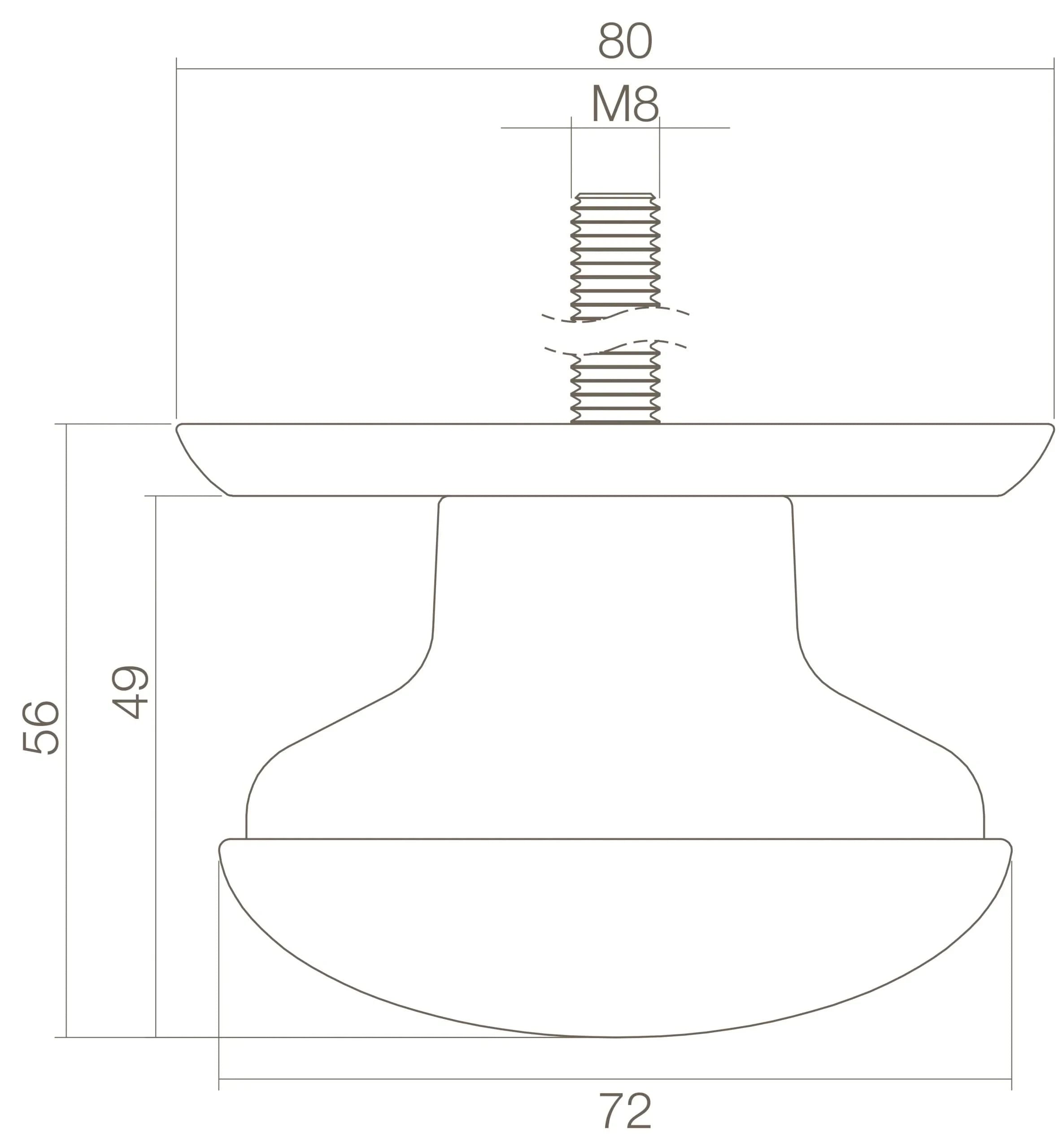 Intersteel Voordeurknop zwaar messing getrommeld 1 scaled