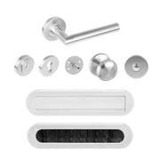 Intersteel Voordeurset veiligheidsbeslag SKG rond rozet rvs geborsteld met kerntrekbeveiliging