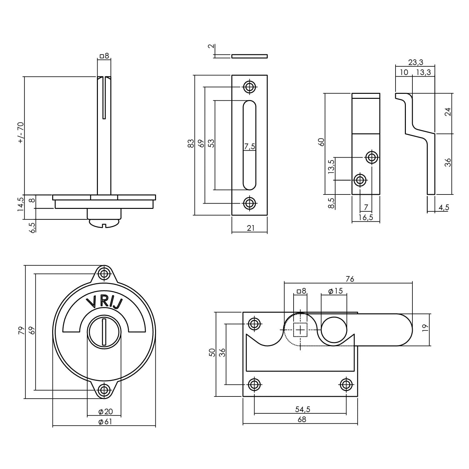 Intersteel WC overslag vlak vrij bezet nikkel mat 1