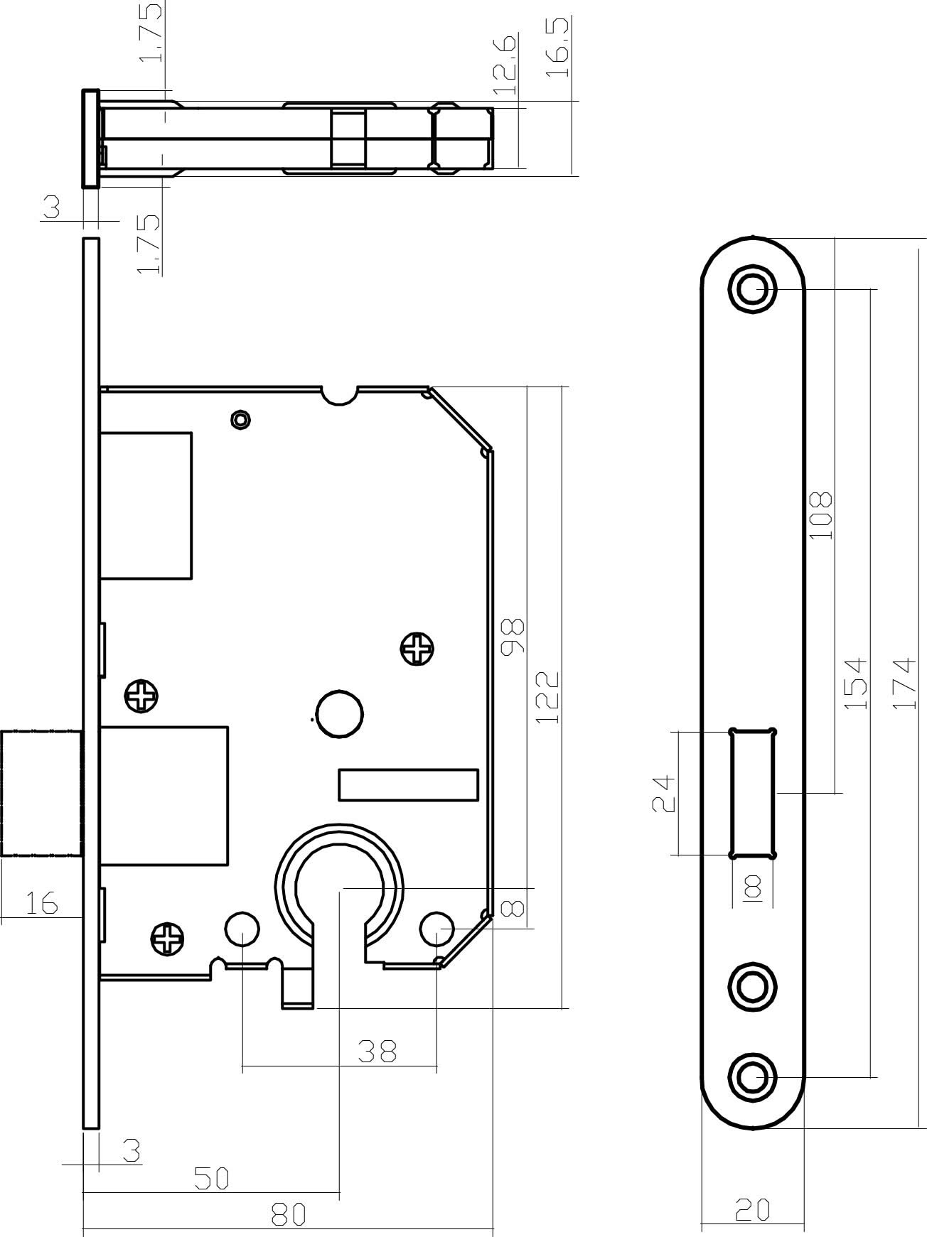 Intersteel Woningbouw cilinder kastslot 55 mm rvs geborsteld 1
