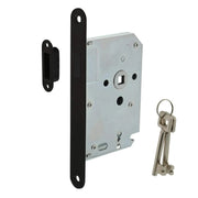 Intersteel | Woningbouw magneet klavier dag- en nachtslot 55mm | Voorplaat Afgerond | Zwart