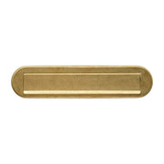 Intersteel Brievenbus met klep/regenrand messing getrommeld ovaal 340x80mm - Deurbeslag-expert