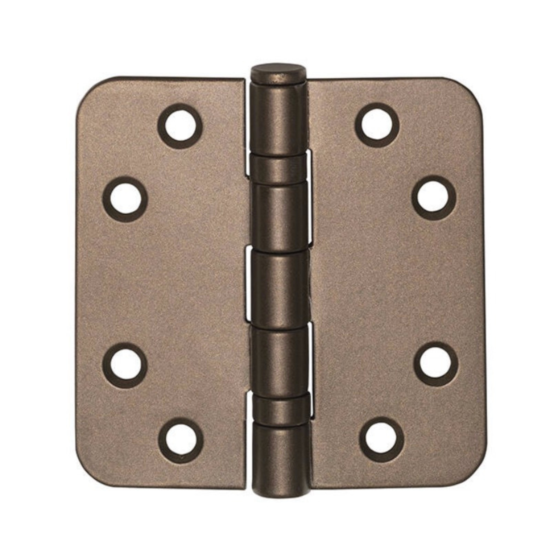 Intersteel kogellagerscharnier 89x89 mm met ronde hoek in donker brons - vooraanzicht