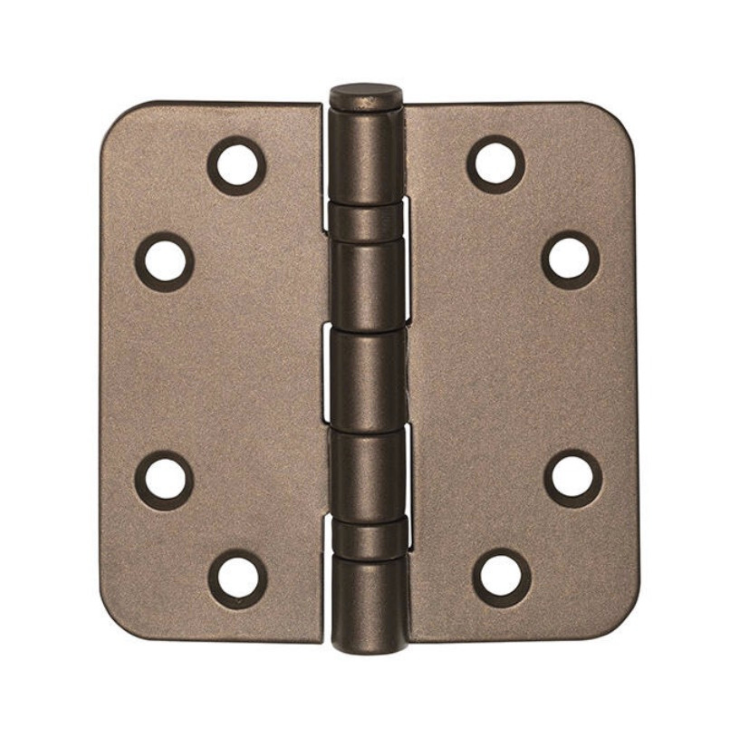 Intersteel kogellagerscharnier 89x89 mm met ronde hoek in donker brons - vooraanzicht