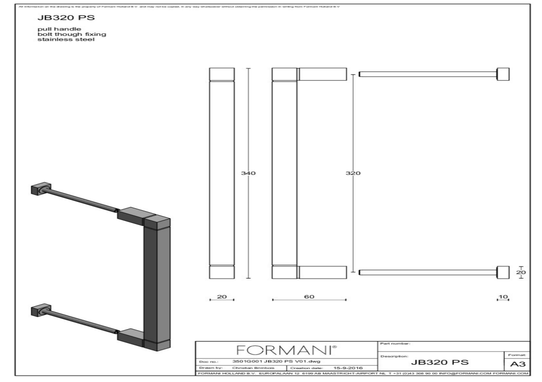 Formani | JB320 PS | Deurgreep | wit