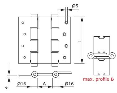 DX Justor Deurveerscharnier dubbelwerkend 120/30 mm zwart - Deurbeslag-expert