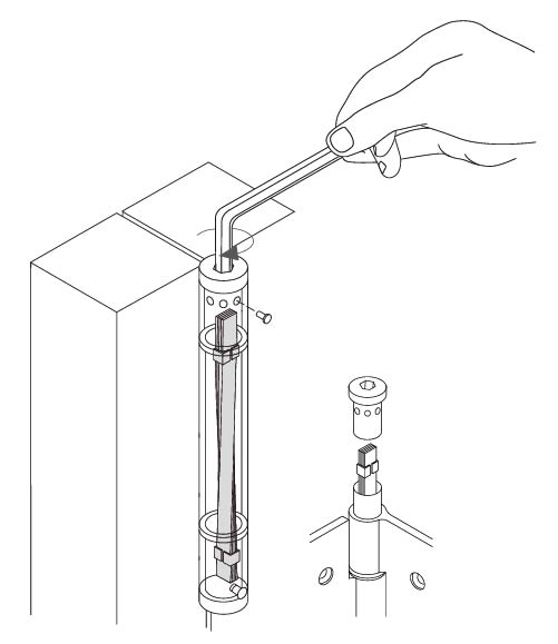 DX Justor deurveerscharnier 180/30 mm zilvergrijs – detail van de instelbare veerspanning