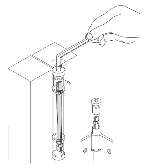 DX Justor deurveerscharnier zwart, detail van de instelbare veerspanning