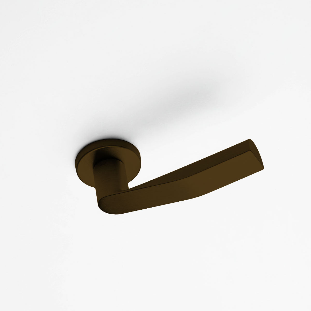 DND deurkruk Kind Of in Pearl Bronze gemonteerd op een binnendeur – sfeerbeeld
