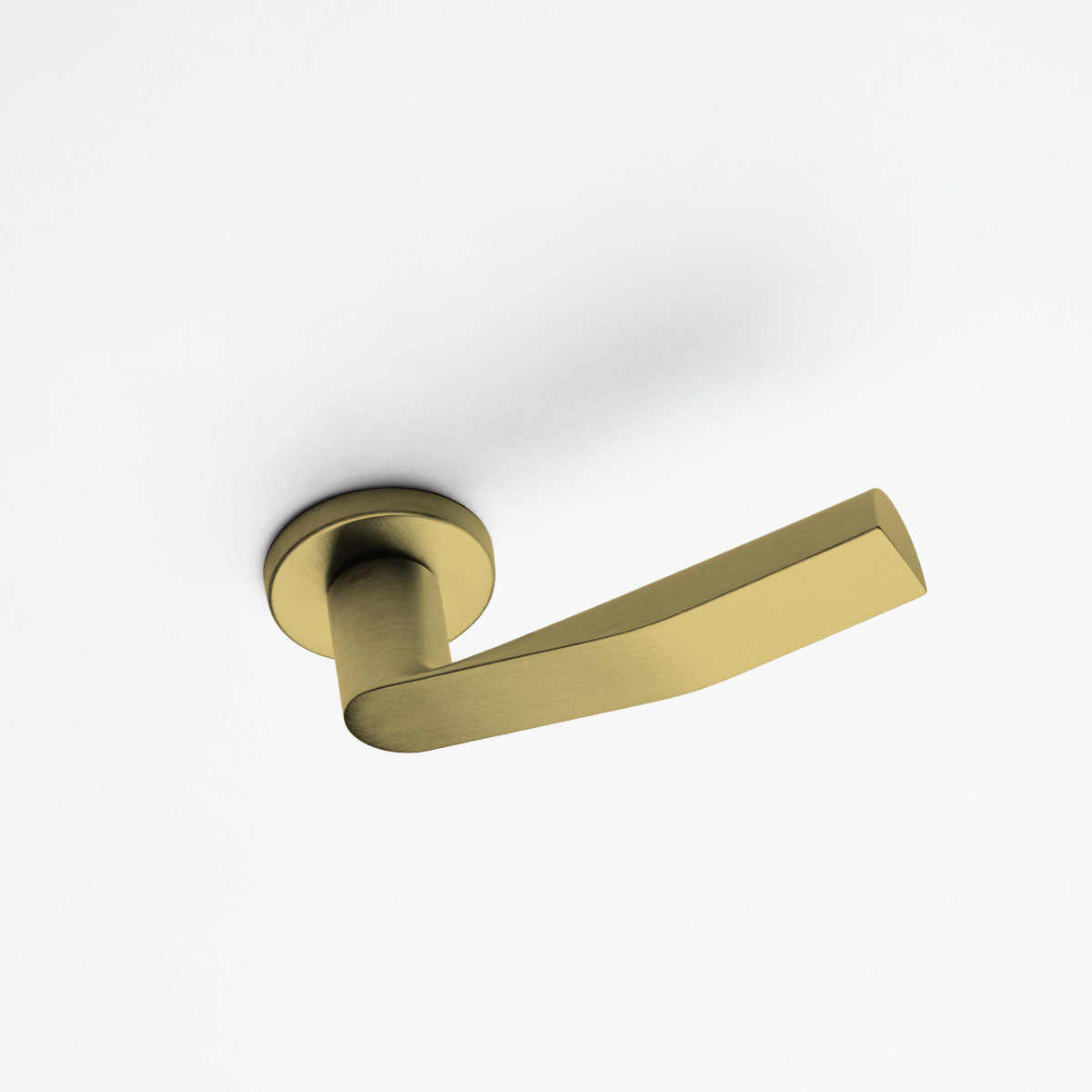 DND deurkruk Kind Of in Satin Gold gemonteerd op een binnendeur – sfeerbeeld