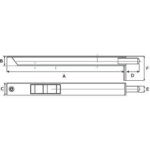 Dulimex DX bascule kantschuif 7550 SCP 150 mm - technische tekening met maatvoering
