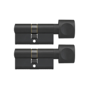 Knop cilinder zwart plura