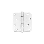 Kogellagerscharnier 89 x 89 mm met ronde hoek RVS geborsteld incl. schroeven