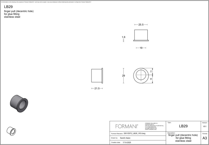 Formani | Schuifdeurkommen | LB29 | 29mm | Wit