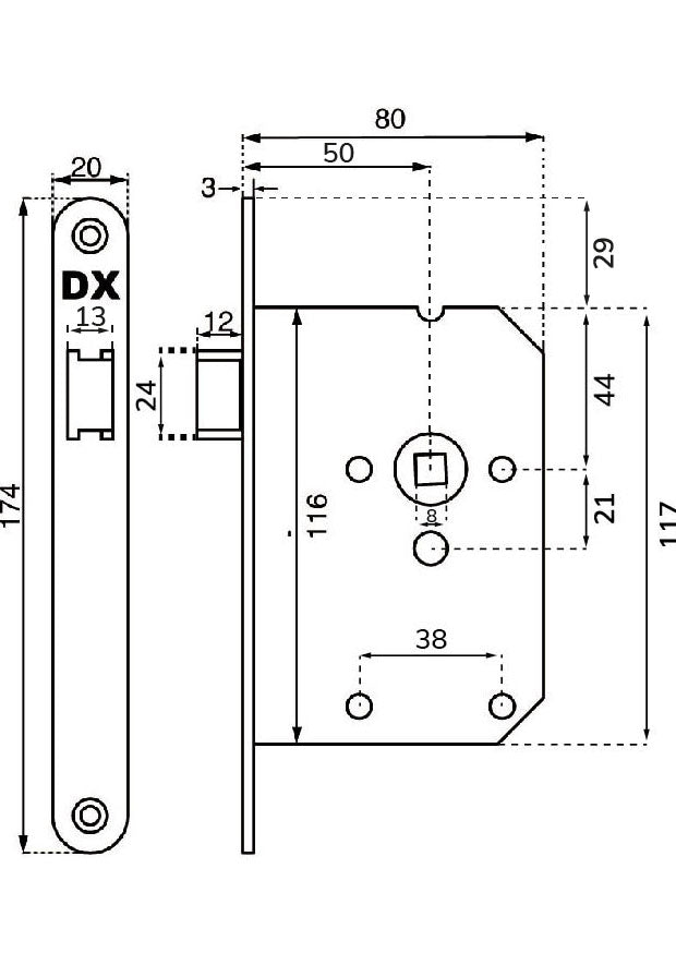 Dulimex loopslot technische tekening