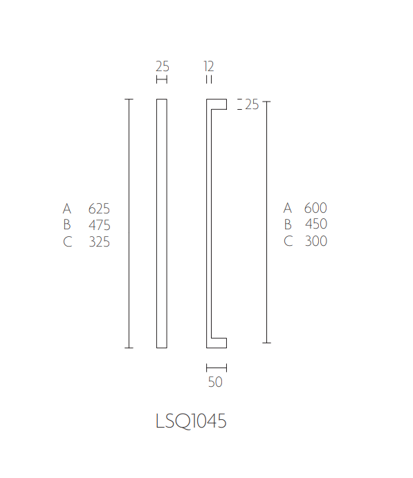 Formani | LSQ1045 NP | Deurgreep | mat roestvast staal