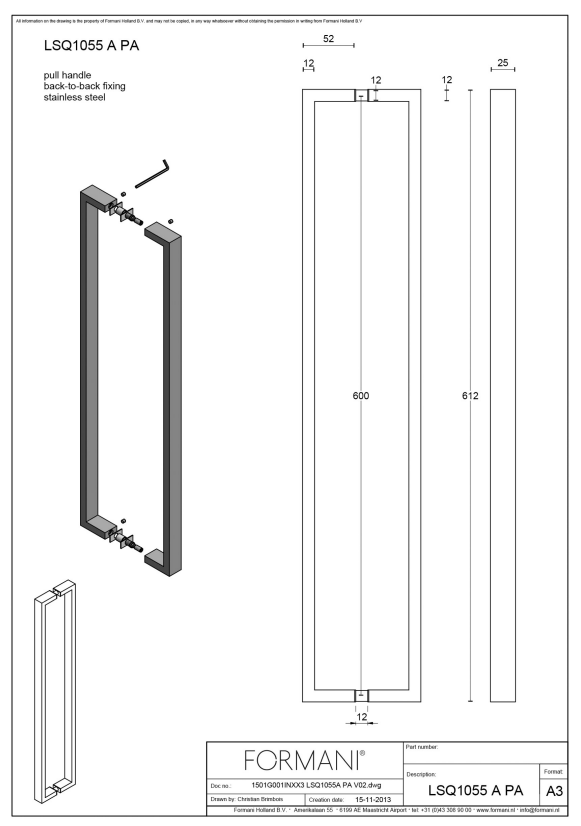 Formani | LSQ1055 PA | Set grepen | mat roestvast staal
