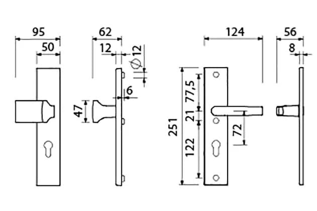 Ami Veiligheidsbeslag Voordeurgarnituur compleet ovaal PC72 SKG***® F1 aluminium - Deurbeslag-expert