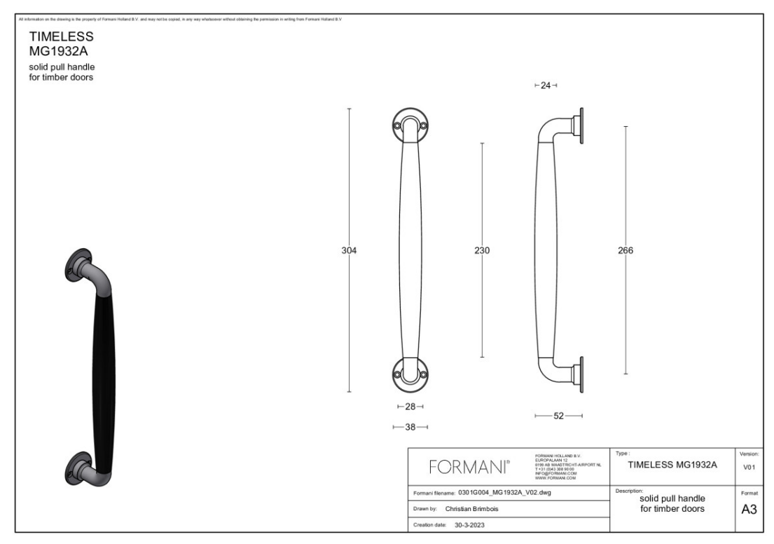 Formani | MG1932A | Deurgreep | glans nikkel