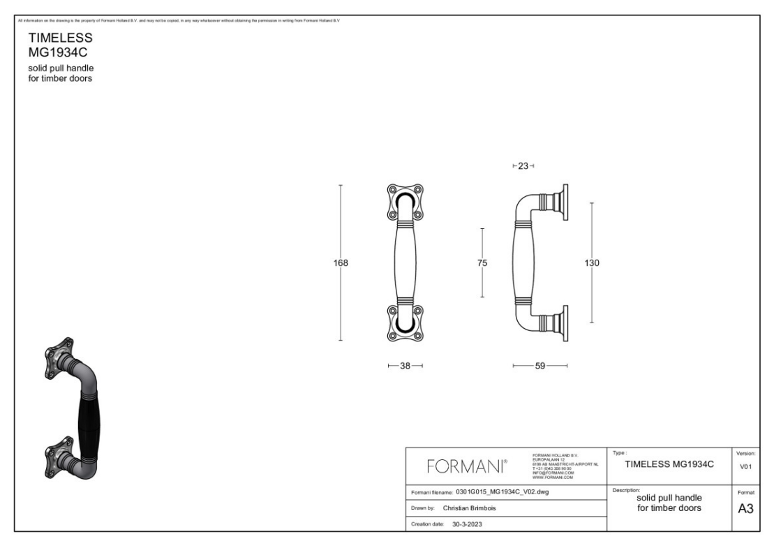 Formani | MG1934C | Deurgreep | mat nikkel
