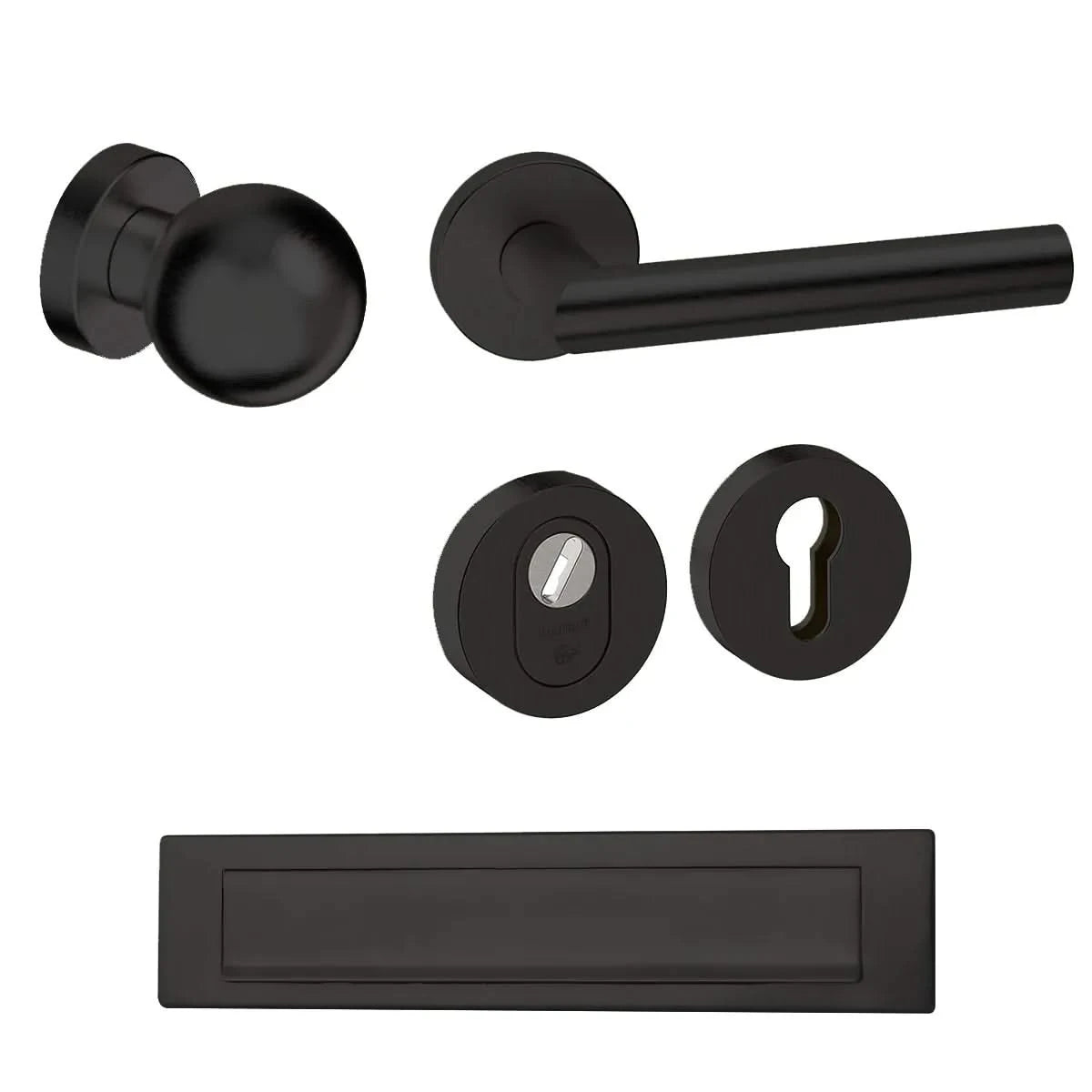 Roestvrijstalen Voordeurset Vierkant Zwart