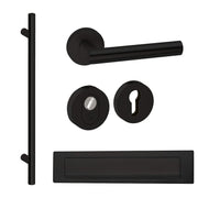 Roestvrijstalen Voordeurset Vierkant Zwart